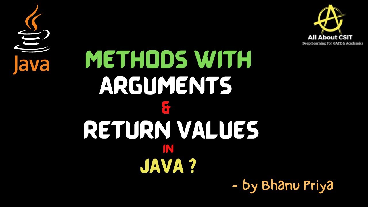 Methods with Arguments and with Return Values| lec 23 | Java Tutorials| BhanuPriya - YouTube
