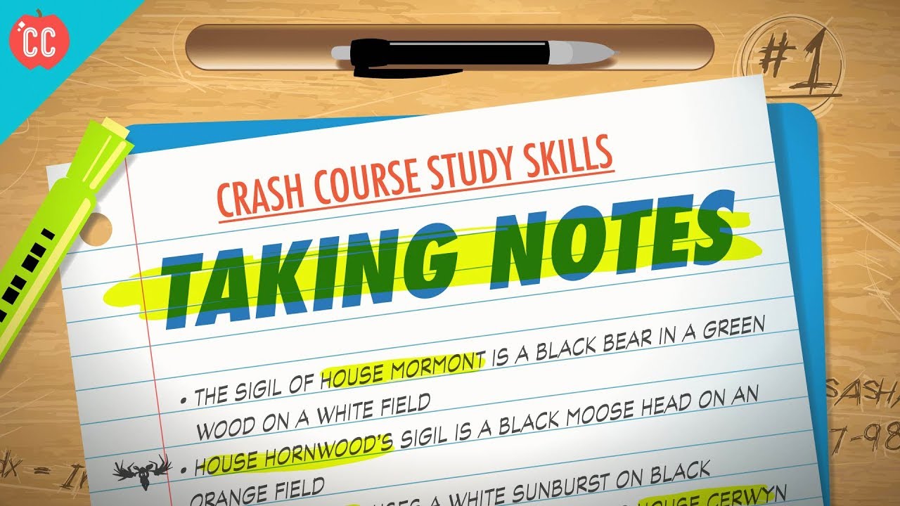 Taking Notes: Crash Course Study Skills #1 - YouTube